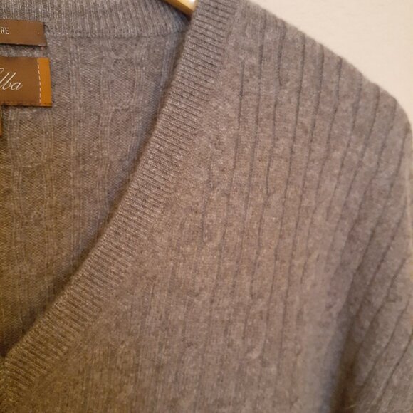 Tasso Elba Cashmere Cable Knit Sweater - Picture 3 of 11